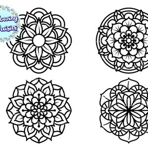 MANDALAS in SVG No 1, Mandala vector, Mandala silhouette, Paper cut template, Svg files for cricut and silhouette, Instant Download image 2