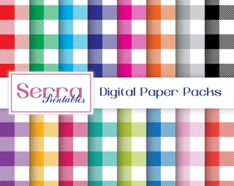 Seamless Gingham Patterns, Seamless Gingham Digital paper, Seamless Gingham Textures