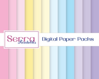 Shades of Baby Pastel colors Digital Paper pack