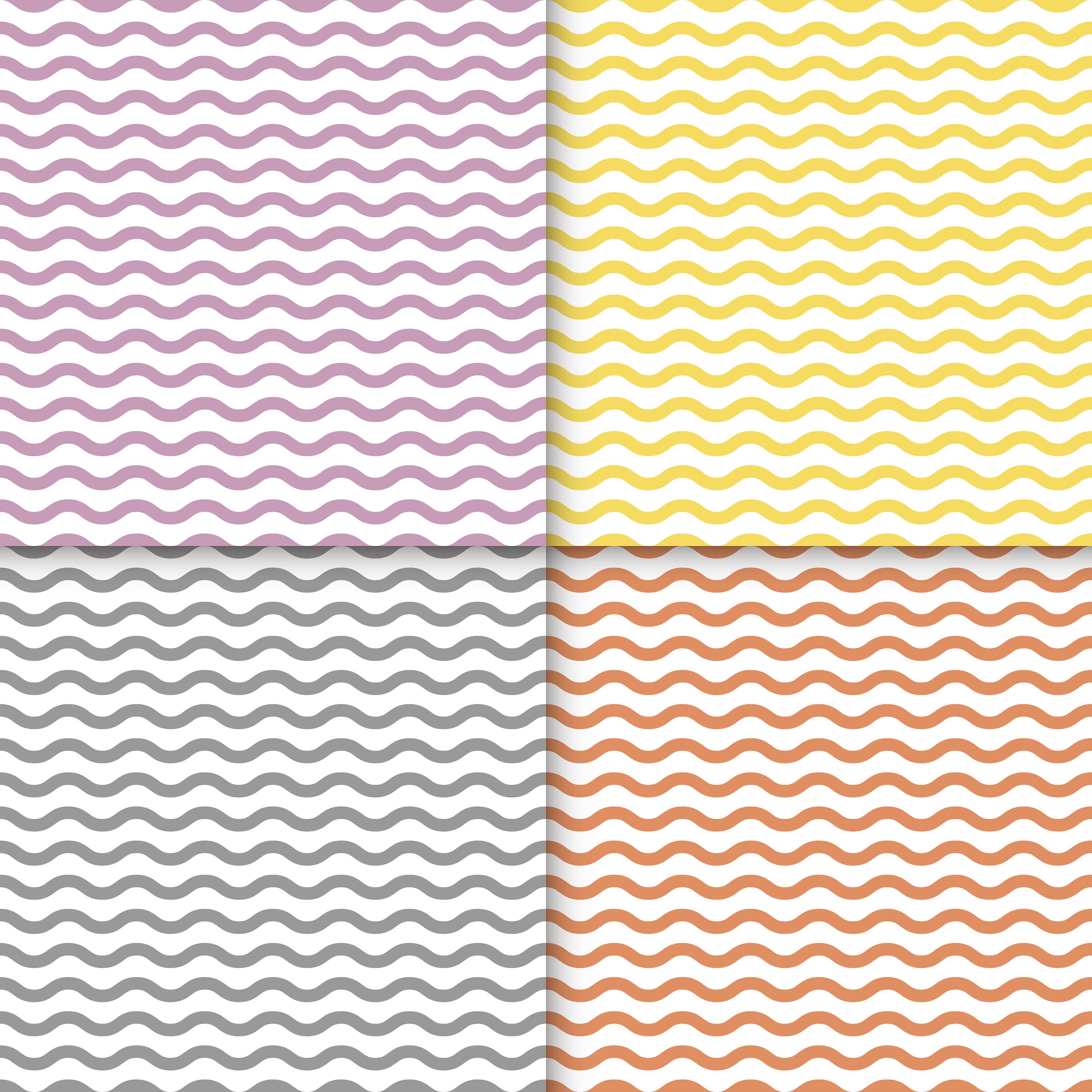 Seamless Wavy Basic Pastel Patterns, Seamless Wavy Digital Paper ...