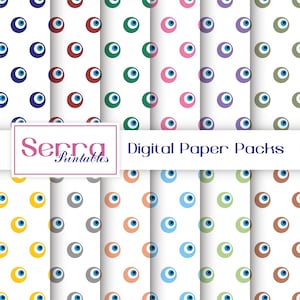 Seamless Colorful Nazar Beads Patterns, Seamless Turkish evil eye Digital paper, Seamless Nazar amulet Textures