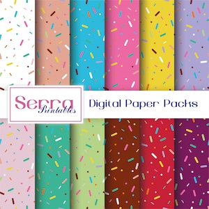 Peut inclure: Un pack de papier numérique avec 10 motifs différents représentant des pépites colorées sur des fonds de couleurs variées. Les motifs sont parfaits pour le scrapbooking, la fabrication de cartes et autres projets d'artisanat.
