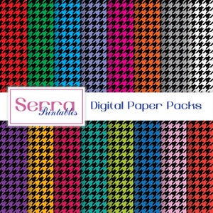 Seamless Houndstooth Patterns, Seamless Houndstooth Digital paper, Seamless Houndstooth Textures