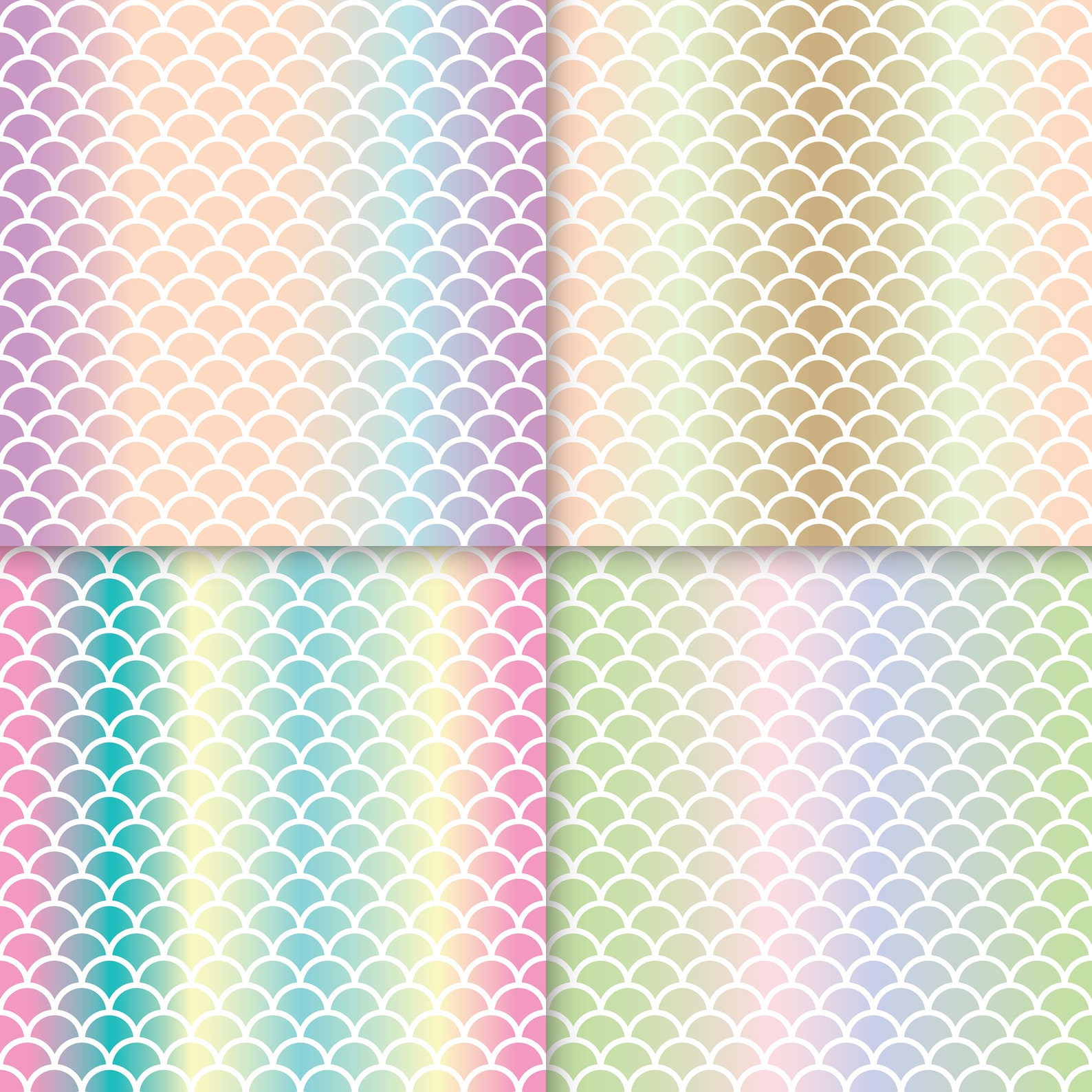 Seamless Fish Scales Patterns Seamless Fish Scales Digital Etsy