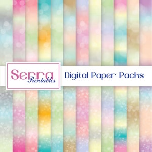 Seamless Colorful Bokeh Patterns, Seamless Colorful Bokeh Digital paper, Seamless Colorful Bokeh Textures