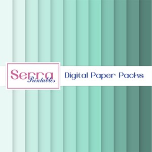 Shades of Mint Digital Paper pack