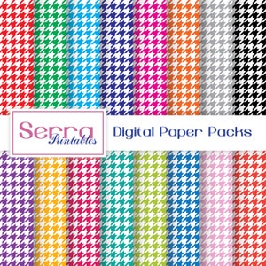 Seamless Houndstooth Patterns, Seamless Houndstooth Digital paper, Seamless Houndstooth Textures
