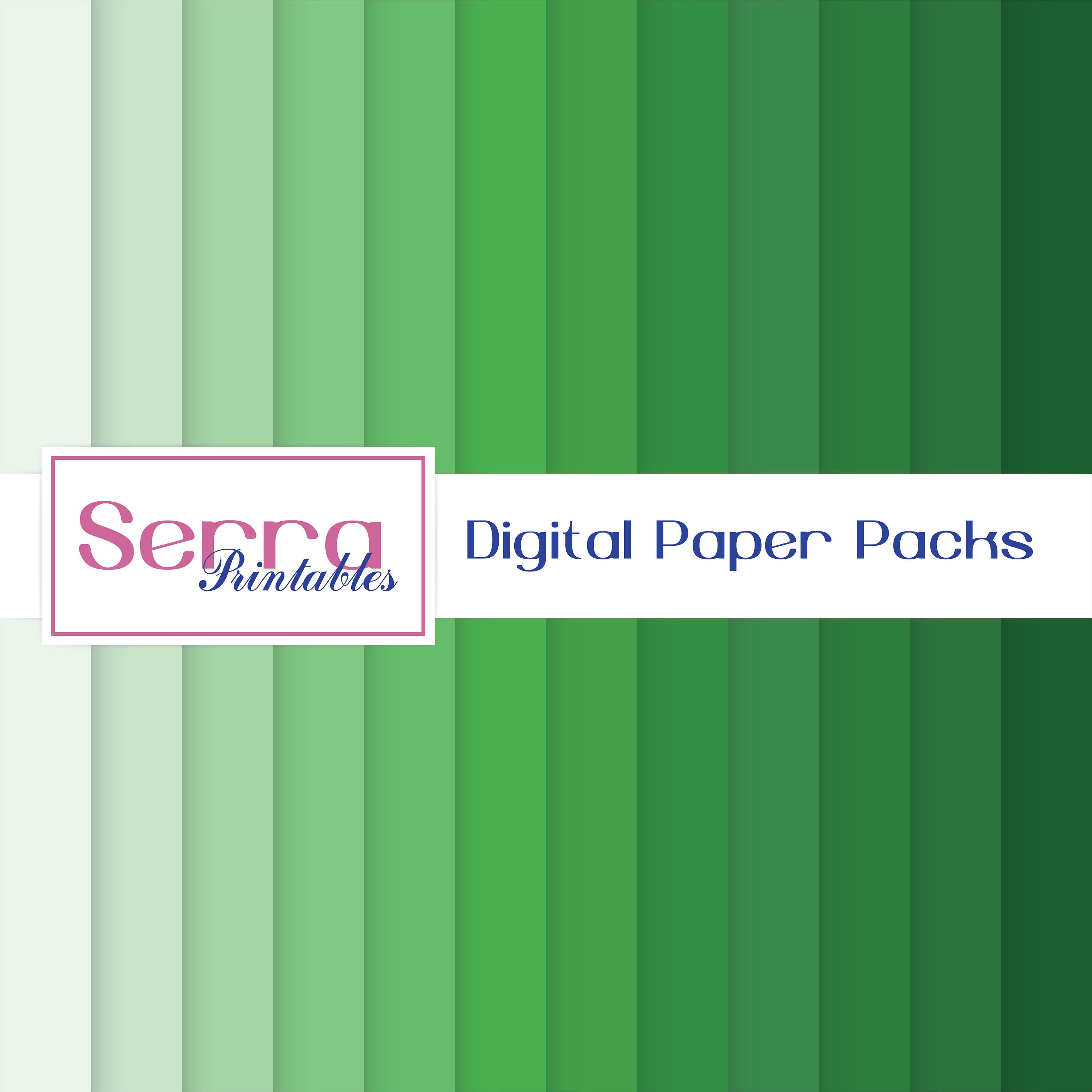 Shades of Green Digital Paper Pack Etsy