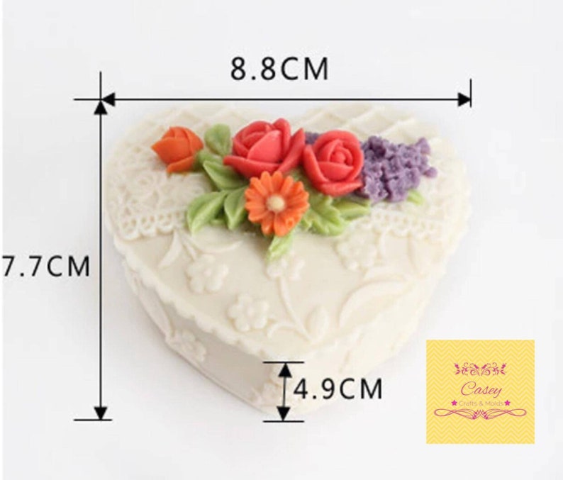 Free USA shipping Jewellery box silicone mold heart shaped storage box mold heart shaped silicone mould Fondant mold gumpaste mold