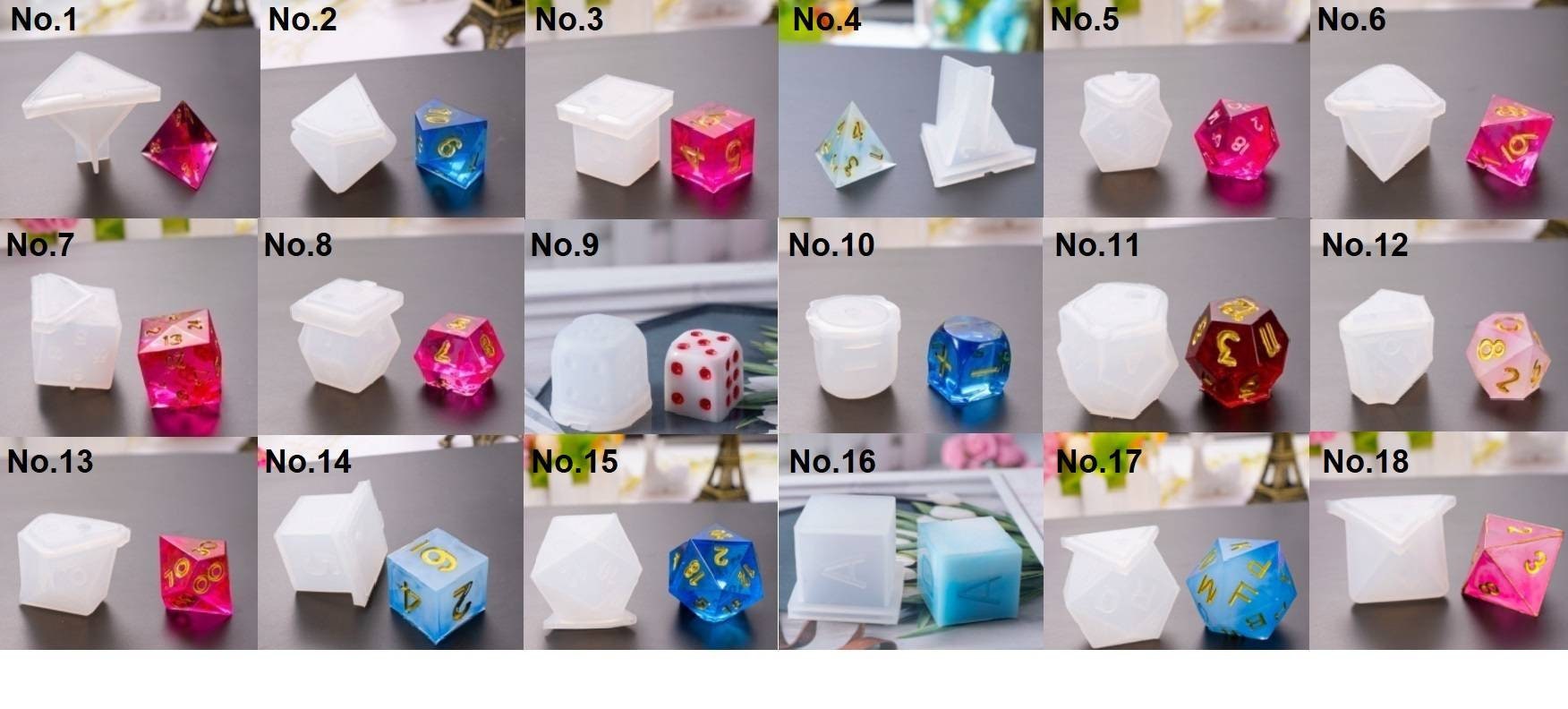 18 styles dice resin mold dice epoxy dice square irregular Etsy
