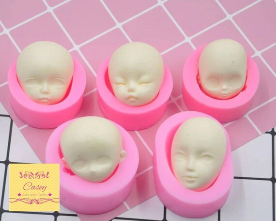 chocolate mold gum paste mold Doll Face silicone mold face mould Cute Face mold face silicone mould fondant mold