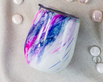 Glitter Tumbler, Marble Tumbler, Milky Way Tumbler, Opal Glitter Tumbler, Custom Travel Mug, Wedding gift,swirl glitter cup,Milkyway Tumbler