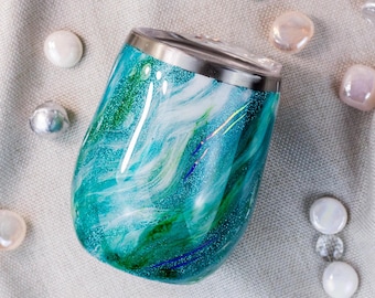 Glitter Tumbler, Marble Tumbler, Milky Way Tumbler, Opal Glitter Tumbler, Custom Travel Mug, Wedding gift,swirl glitter cup,Milkyway Tumbler