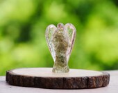 Green Aventurine Orgone Natural Handmade Carved Amethyst Angel Crystal Statue Feng Shui Home Decor Gemstone Reiki Healing Stone 2 quot Approx
