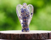 Lapis Lazuli Orgone Angel Natural Handmade Carved Amethyst Angel Crystal Statue Feng Shui Home Decor Gemstone Reiki Healing Stone 2 quot Approx