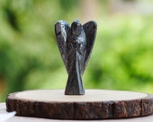 Hematite Angel Natural Handmade Carved Amethyst Angel Crystal Statue Feng Shui Home Decor Gemstone Reiki Healing Stone 2 quot Approx