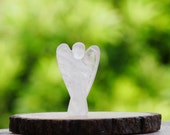 Clear Quartz Angel l Natural Handmade Carved Amethyst Angel Crystal Statue Feng Shui Home Decor Gemstone Reiki Healing Stone 2 quot Approx
