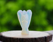 Opalite Angel Natural Handmade Carved Amethyst Angel Crystal Statue Feng Shui Home Decor Gemstone Reiki Healing Stone 2 quot Approx