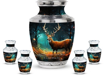 Majestic Forest Deer Cremation Urn – Elegant Mystic Woodland Memorial, Unisex for Men & Women, 200 Cubic Inches