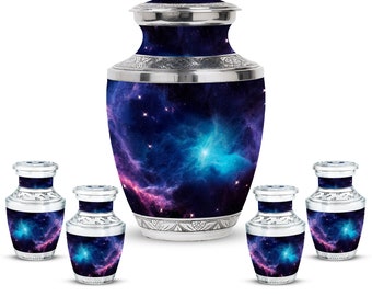 Engrave Cosmic Galactic Stardust Ash Urns For Humans Keepsake Upto 200 Cubic Inches Starry Heavens Nebula-Inspired Funeral Cremation Urns