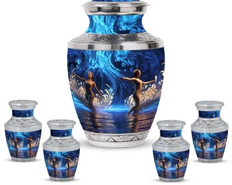 Mermaid Fantasy Cremation Urn For Human Ashes Adult Woman Upto 200 Cubic Inches Mystical Sea Memorial Urn For Human Ashes Adult Female