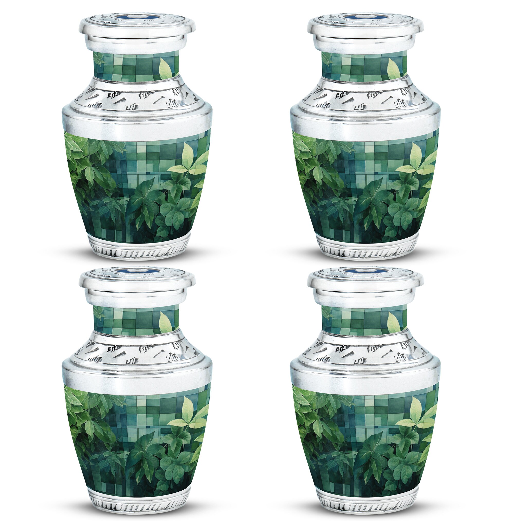 Forest Green Leaf Pattern Burial Urns for Adult Human Ashes Upto 200 ...