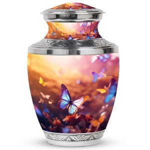 Elegant Butterfly Urn for Ashes Decorative Urns Upto 200 Cubic Inches Colorful Butterfly Cremation Urns For Human Ashes Beautiful Memorial