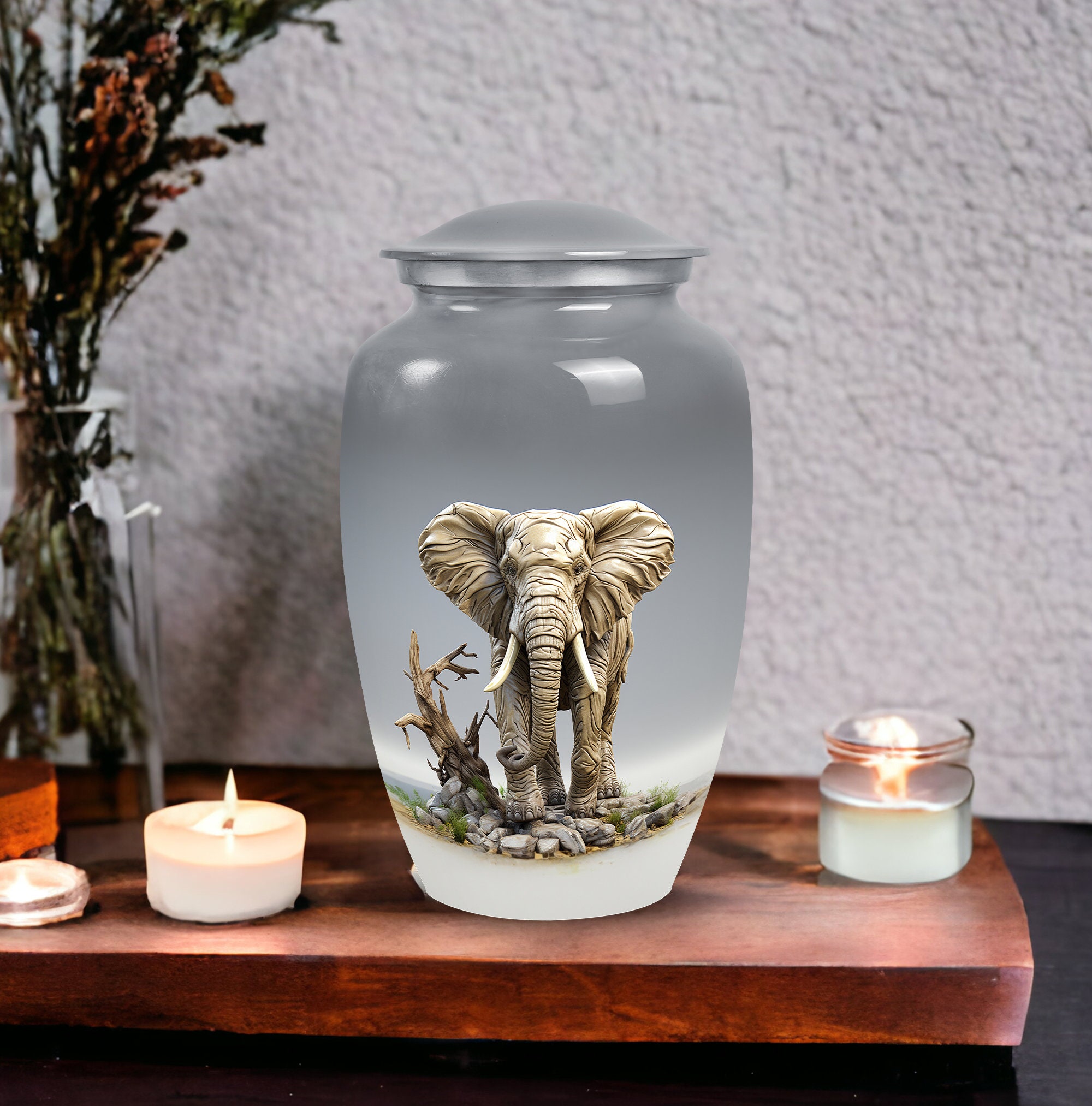 Handmade Wildlife Elephant Cremation Urns for Adult Ashes Women Upto