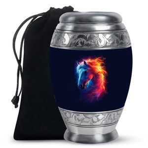 Stunning Horse Keepsake Small Urns For Human Ashes Upto 200 Cubic Inches Cremation Urns For Human Ashes Adult Female Colorful Horse Urn