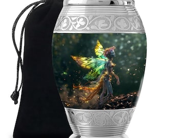 Enchanted Forest Fairy Magical Funeral Urns For Ashes Upto 200 Cubic Inches Mystical Fantasy Whimsical Fireflies Cremation Urn For Ashes