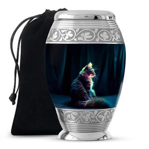 Customized Glowing Cat Cremation Keepsakes For Ashes Upto 200 Cubic Inches Pet Lover Urn For Cats Funeral Urns For Adult Ashes Men