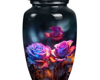 Glowing Garden Keepsake Urn Handcrafted Floral Elegance for Lasting Memories Floral Tribute Urn For Human Ashes Adult Upto 1-200 Cubic Inch