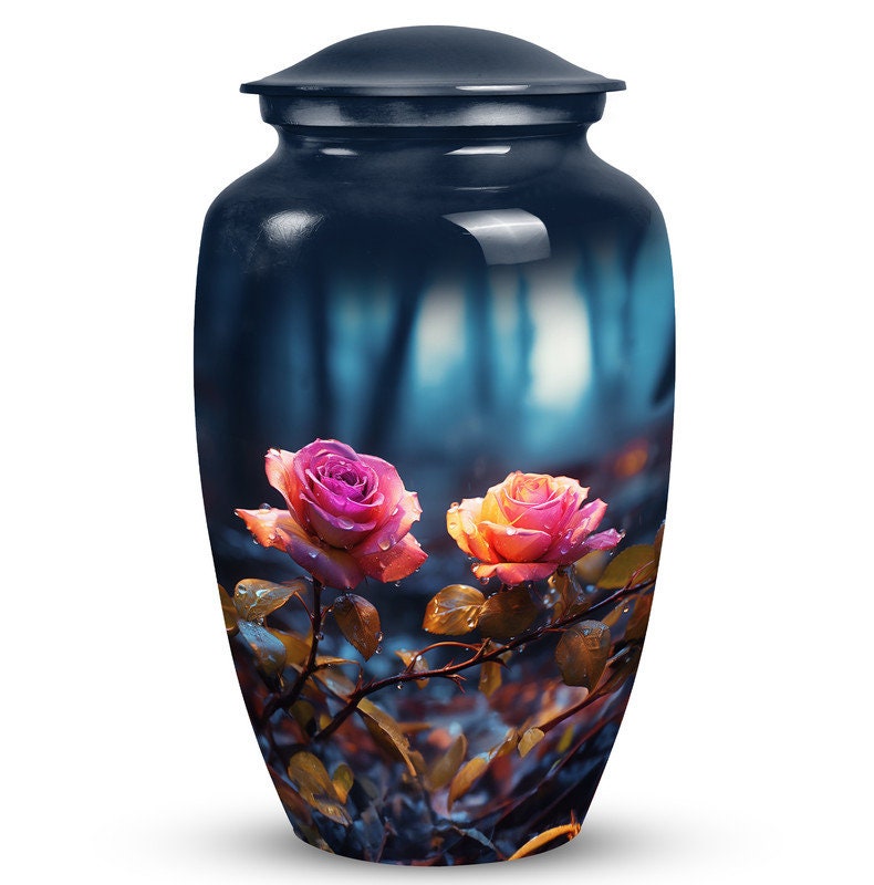 Eternal Sunset Rose Cremation Urn Vibrant Love Tribute Cremation Keepsake Urns For Ashes Upto 1-200 Cubic Inch For Ash Holder Of Human Ashes