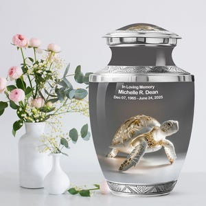 Urna funeraria con forma de tortuga, urna personalizada para cenizas humanas, urnas conmemorativas, recuerdo para cenizas humanas, urna funeraria, urna conmemorativa decorativa