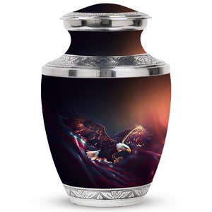 Patriotic American Flag Eagle Urn for Ashes Upto 200 Cubic Inches Urn For Ashes For Women, Mini Urn, Cremation Urns For Adult Ashes Women