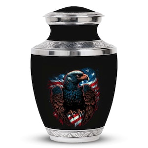 Mini Urns for Ashes with American Eagle Upto 200 Cubic Inches Patriotic Urn for Ashes Urn for Ashes Adult Male - Cremation Urns for Men