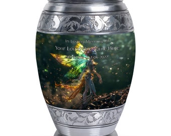 Enchanted Forest Fairy Magical Funeral Urns For Ashes Upto 200 Cubic Inches Mystical Fantasy Whimsical Fireflies Cremation Urn For Ashes