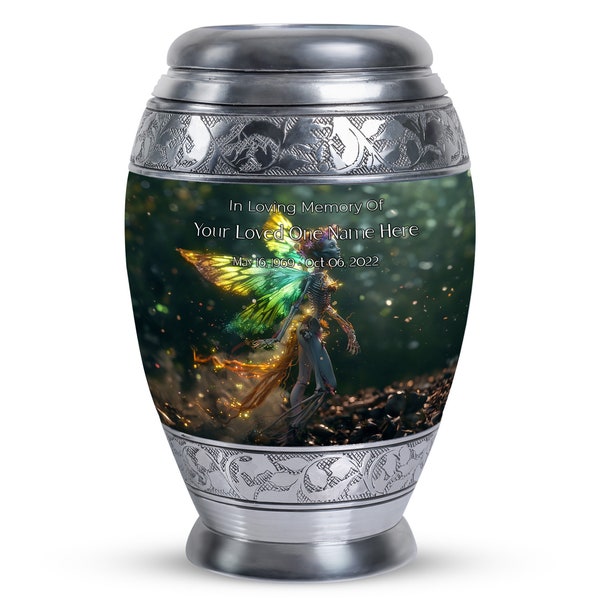 Enchanted Forest Fairy Magical Funeral Urns For Ashes Upto 200 Cubic Inches Mystical Fantasy Whimsical Fireflies Cremation Urn For Ashes