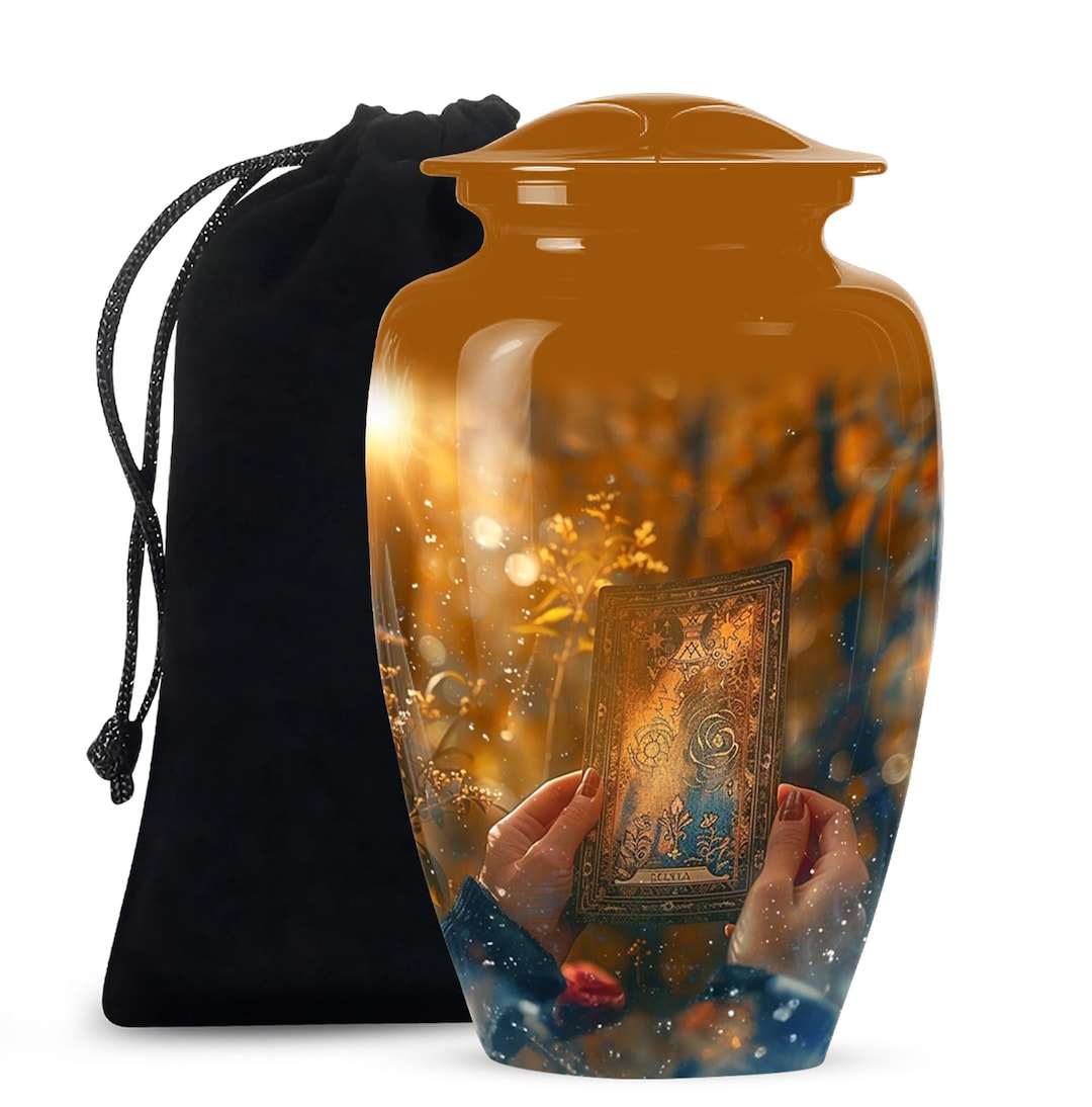 Eternal Glow Tarot Card Theme Amber Urn for Ashes - Handcrafted Adult ...