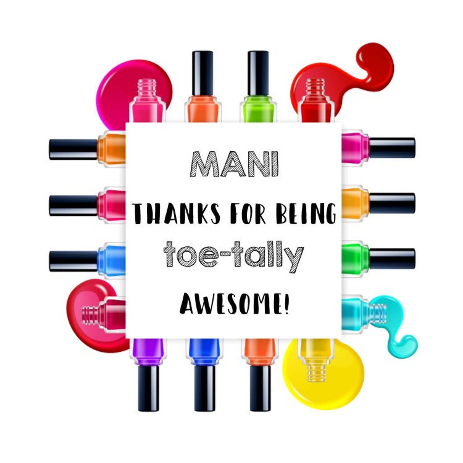 Mani Thanks Printable Etsy