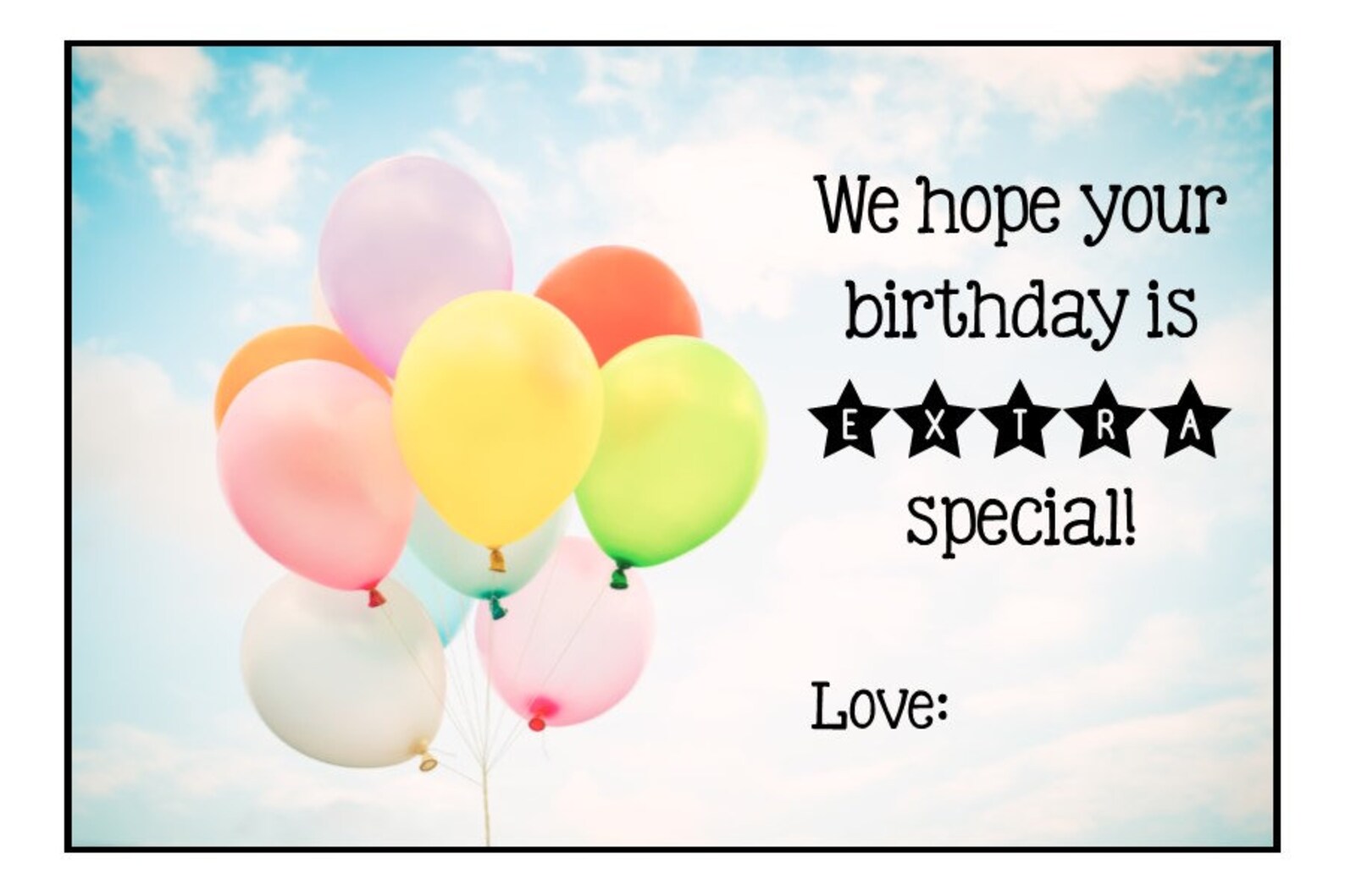 Birthday Balloon Printable Etsy