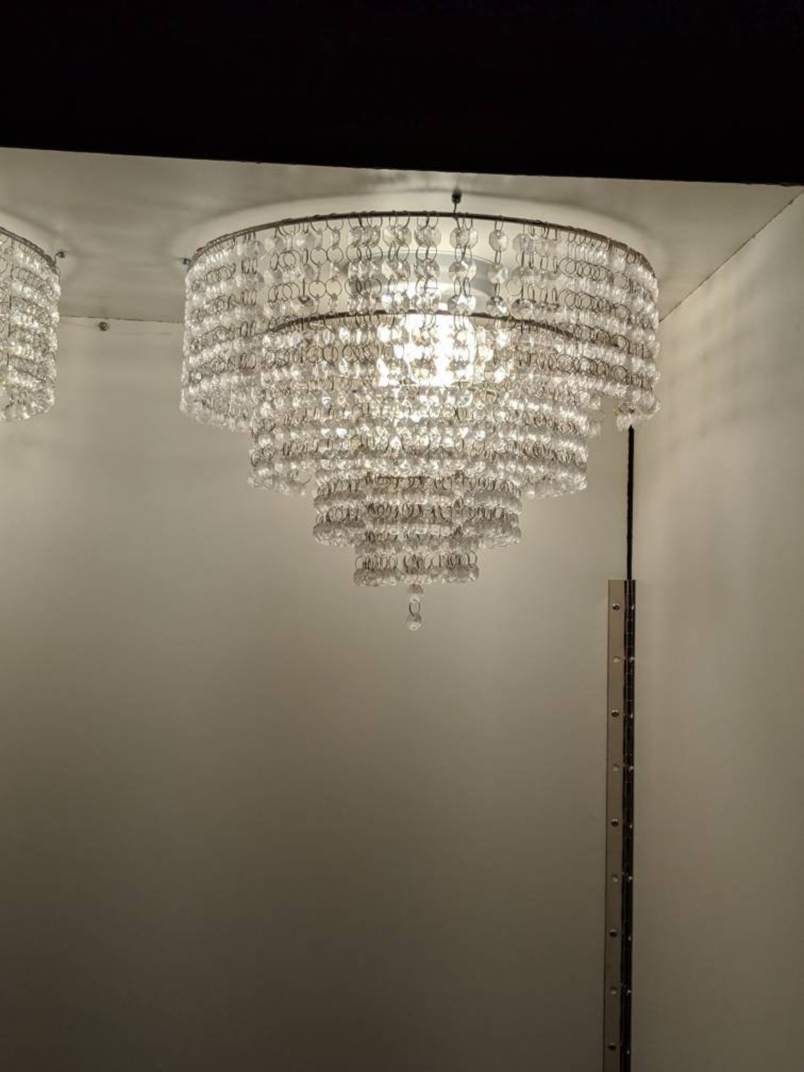 Glass bead chandelier Etsy