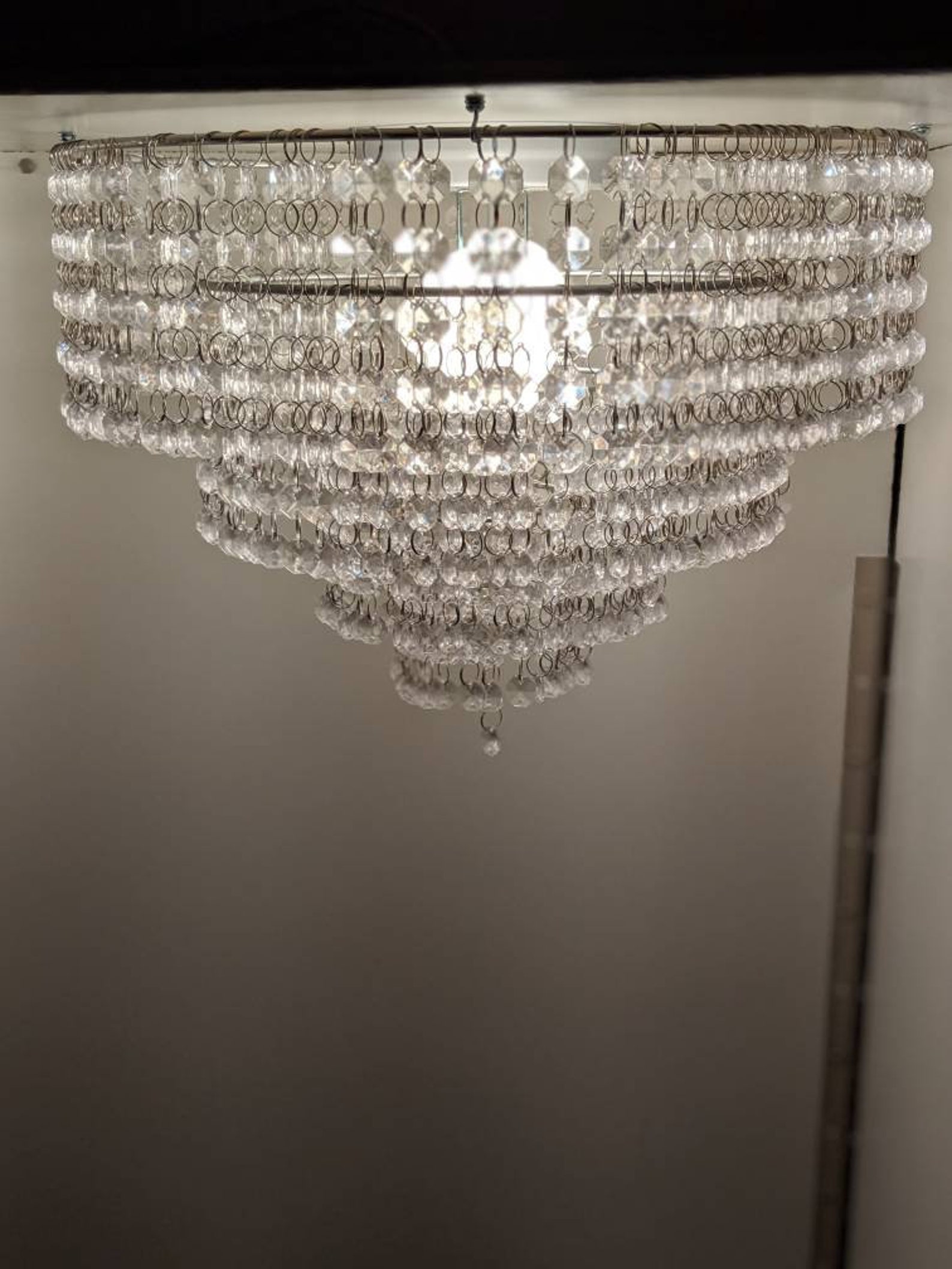 Glass bead chandelier Etsy