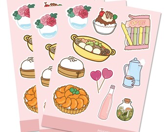 printable stickers cute food design etsy canada