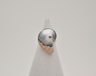 Nautilus Shell Ring made with 925 sterling silver, Handmade Jewelry