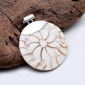 SeaShell Pendant with 925 Sterling Silver, Handmade Jewelry