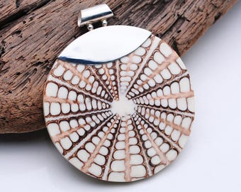Handgemaakte sterlingzilveren schelphanger: boho oceaansieraden, GRATIS armband