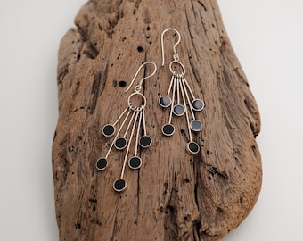 Black Shell Earring with 925 Sterling Silver, Handmade Jewelry