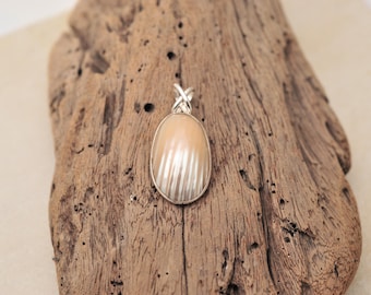 Natural Shell Pendant – Sterling Silver Pendant, Handmade Boho Beach Jewelry