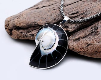 Sterling Silver Shell Pendant- Silver Seashell Pendant